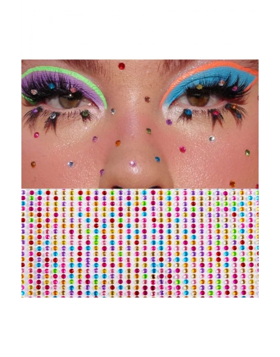 Vücut Ve Yüz Sticker Euphoria Makyaj Taşı Yapışkan Yüz Taşı Festival Taşı Kristal Yüz Taşı
