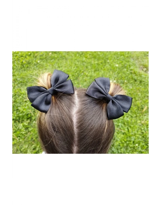 Lily Siyah Renk Ikili Kurdele Toka Okul Tokası 23 Nisan Tokası