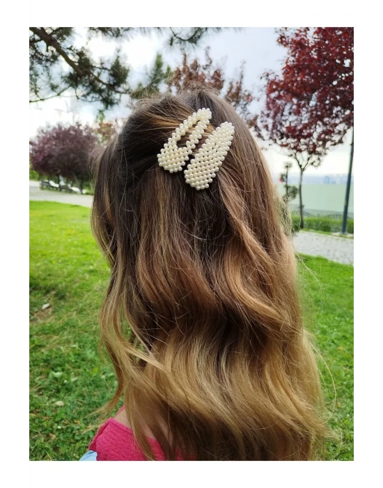 Vintage Krem Renk Ikili Çıtçıt Yan Toka