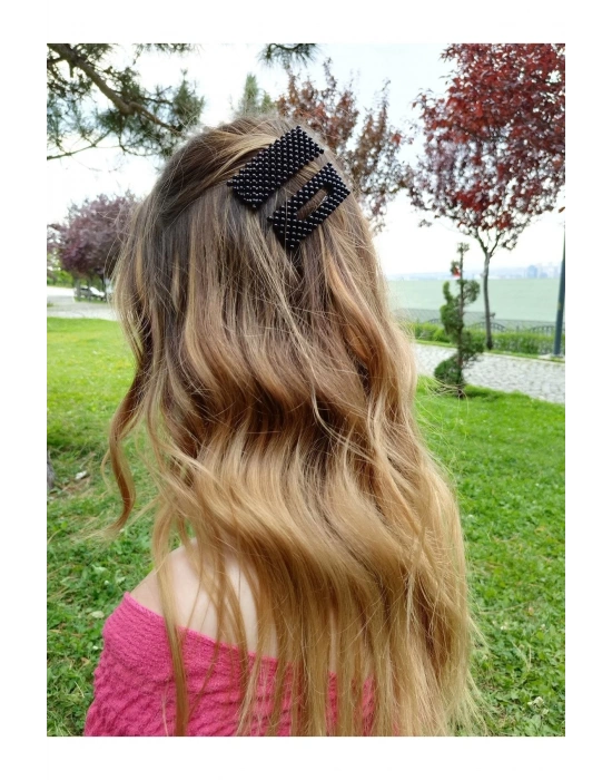 Vintage Ikili Incili Çıtçıt Yan Toka