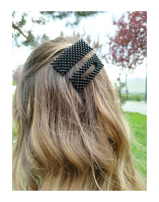 Vintage Ikili Incili Çıtçıt Yan Toka