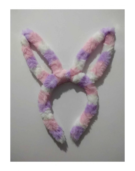 Lily Soft Ebruli Renk Tavşan Kulak Peluş Taç Kız Çocuk Tacı