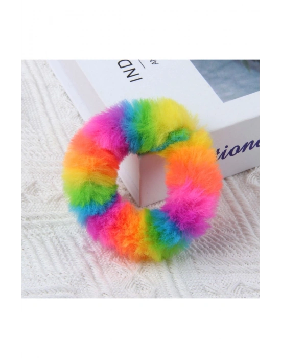 Lily Rengarenk Peluş Lastik Toka