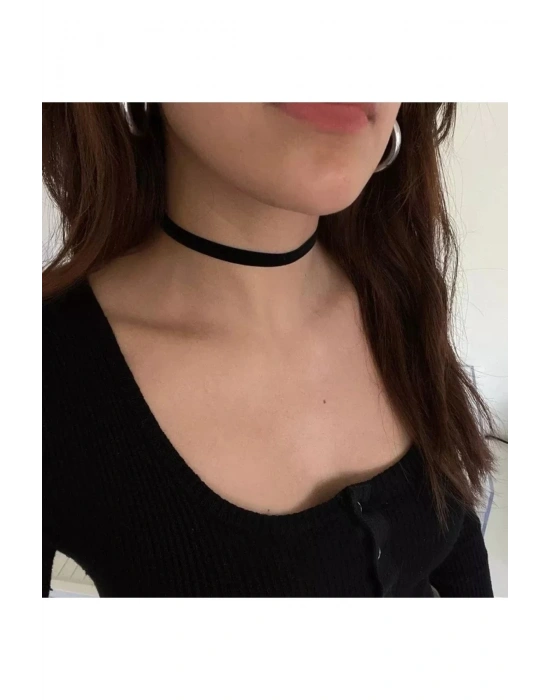 Vintage Kadife Şerit Choker Kolye