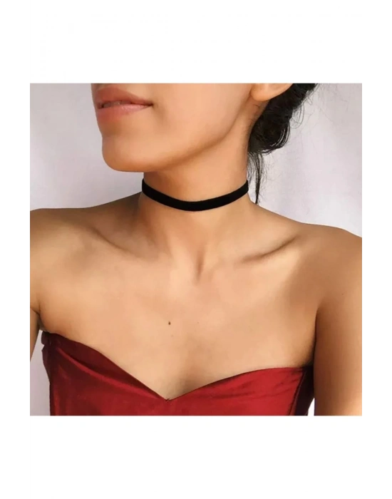 Vintage Kadife Şerit Choker Kolye