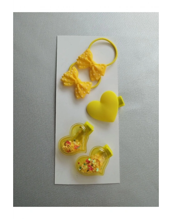 Lily Kız Çocuk Sarı Renk Toka Seti