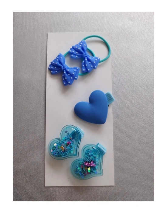 Lily Kız Çocuk Mavi Renk Toka Seti