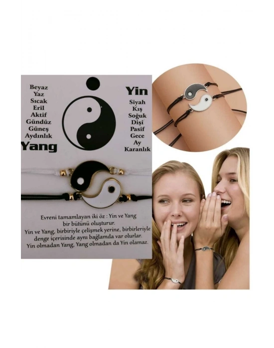 Vintage Yin Yang Tai Chi Bileklik Arkadaş Bilekliği Bestfriend Bileklik