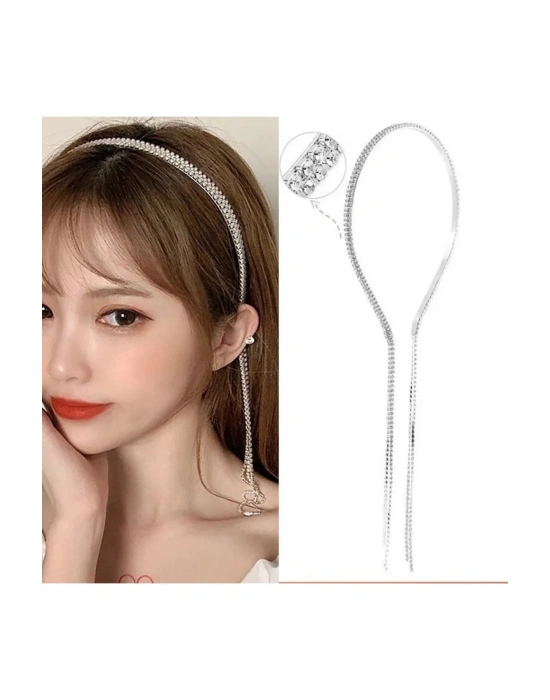 Vintage Kadın Kristal Taşlı Sallantılı Taç