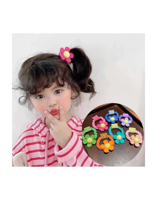 Lily Kız Çocuk 1 Adet Silikon Papatyalı Scrunchie