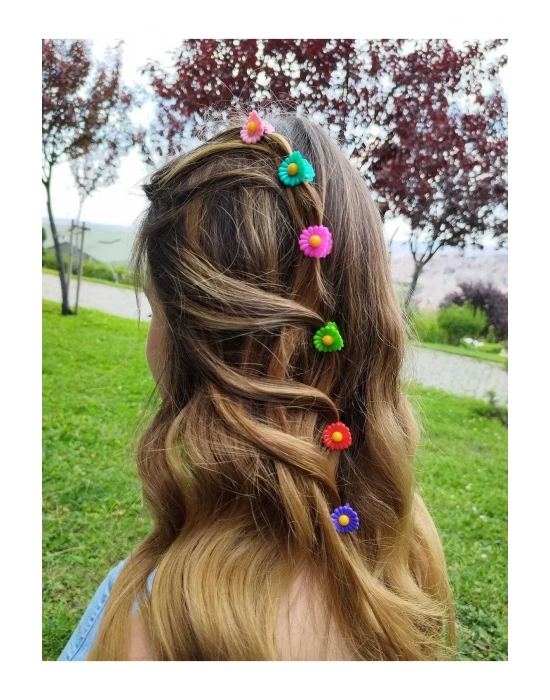 Lily Vintage 20 Adet Renkli Papatya Mandal Toka