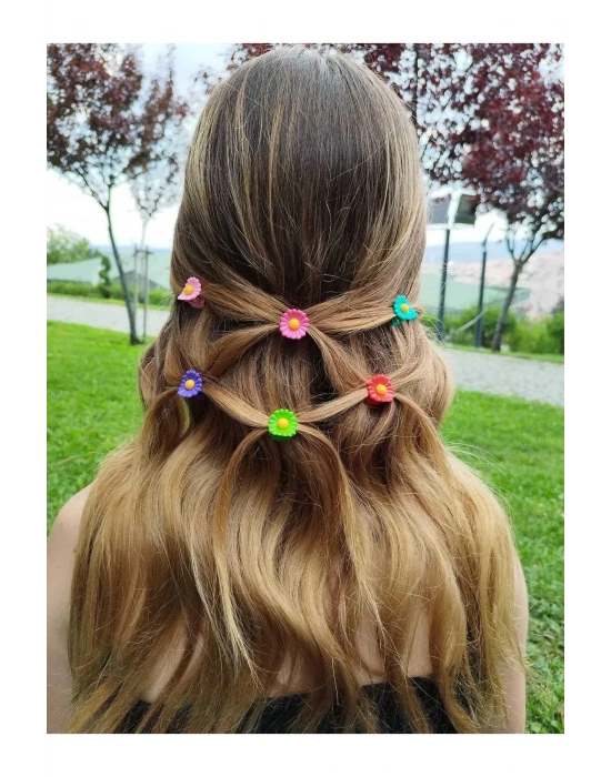 Lily Vintage 20 Adet Renkli Papatya Mandal Toka