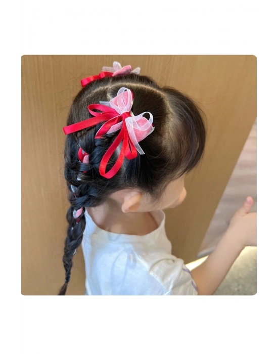 Lily Kız Çocuk Kırmızı Renk Lolita Toka 23 Nisan Tokası Okul Tokası Gösteri Tokası Tören Tokası