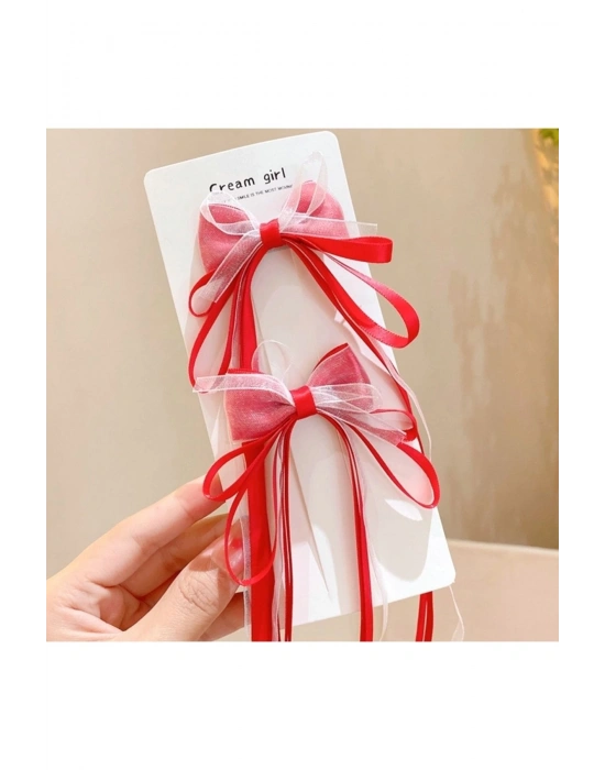 Lily Kız Çocuk Kırmızı Renk Lolita Toka 23 Nisan Tokası Okul Tokası Gösteri Tokası Tören Tokası