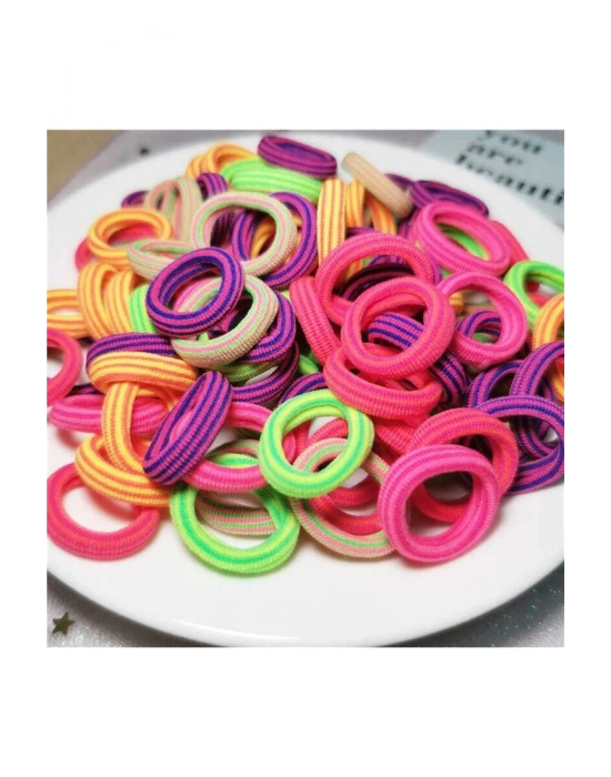 Lily 100 Adet Çizgili Havlu Toka Kız Çocuk-bebek Örgü Tokası