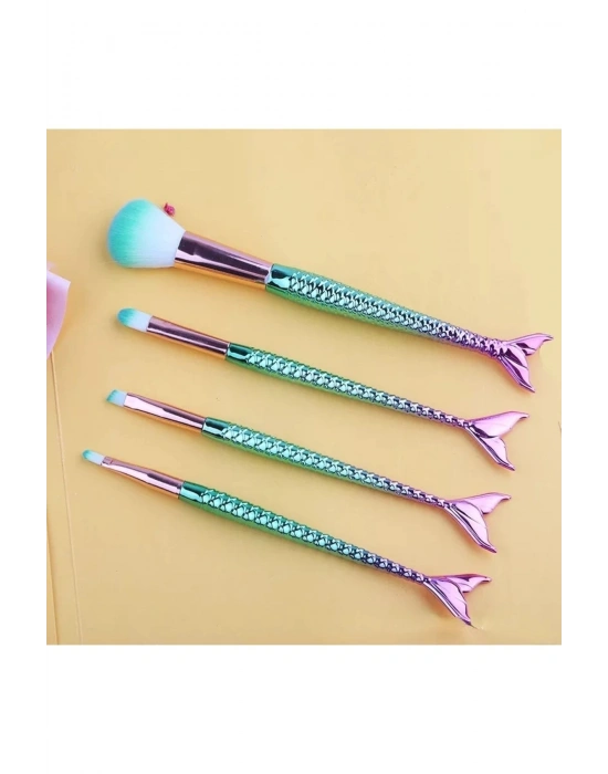 Vintage Denizkızı Model 4 Lü Makyaj Fırçası Seti