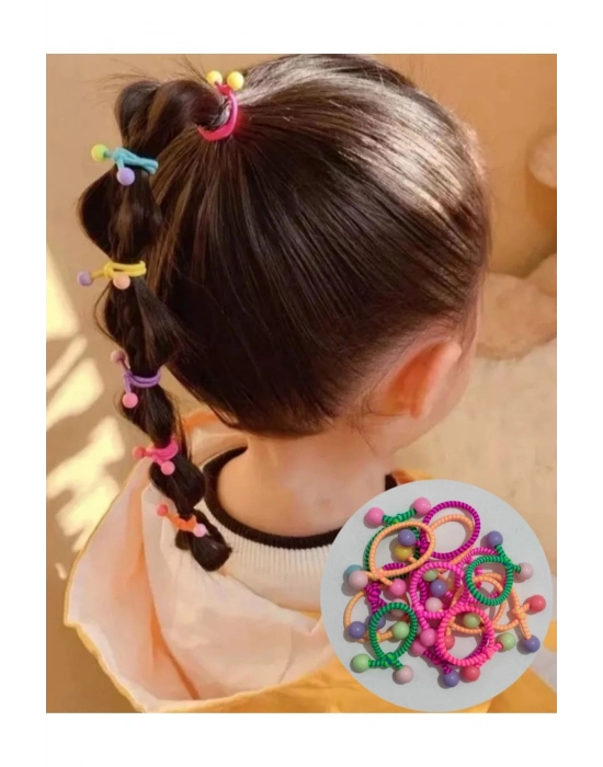 10 Adet Renkli Boncuklu Lastik Toka