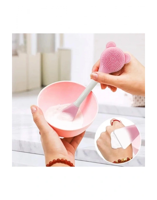 Silikon Yüz Temizleme Fırçası Ve Maske Sürme Aparatı