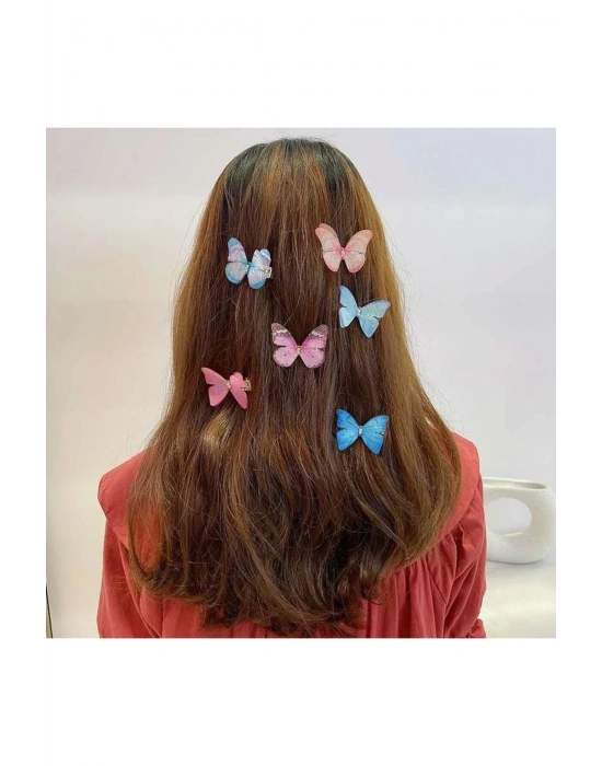 Lily 4 Adet Karışık Renk Kelebek Model Klips Toka