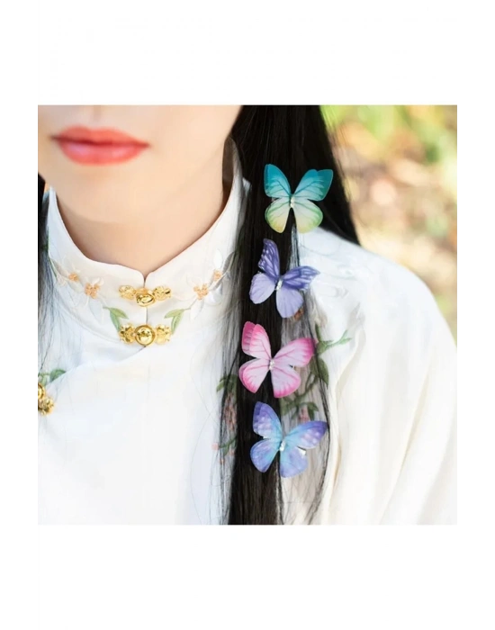 Lily 4 Adet Karışık Renk Kelebek Model Klips Toka