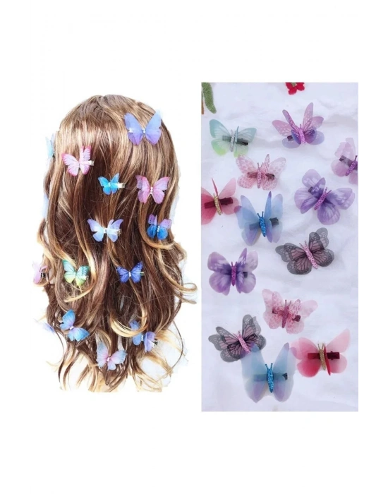 Lily 4 Adet Karışık Renk Kelebek Model Klips Toka