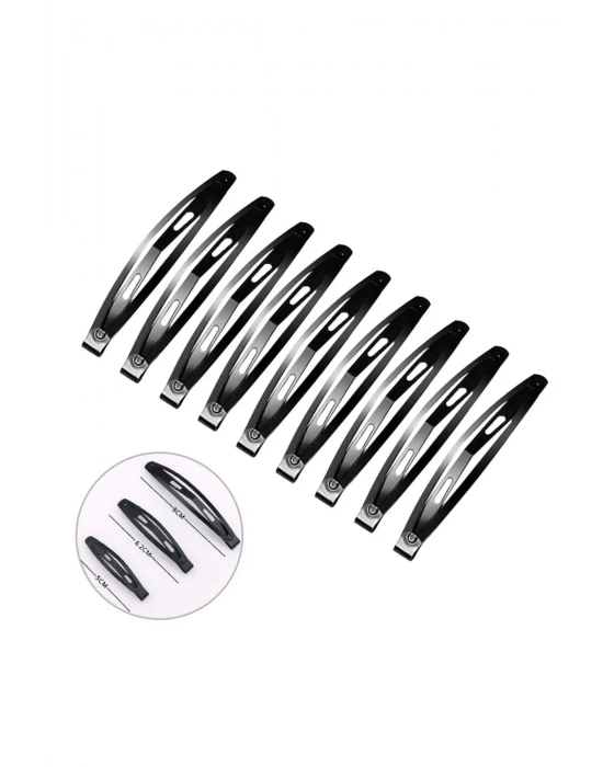 Vintage 12 Adet Çıtçıt Siyah Renk Saç Tokası