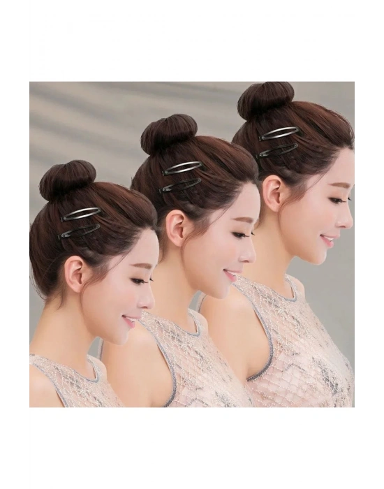 Vintage 12 Adet Çıtçıt Siyah Renk Saç Tokası