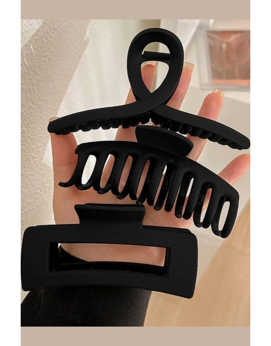 Vintage 3 Adet Siyah Mandal Toka Seti