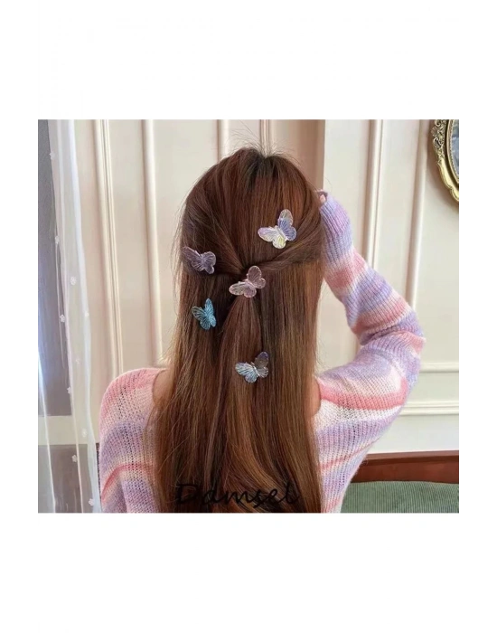 3 adet parlak kelebek pens toka