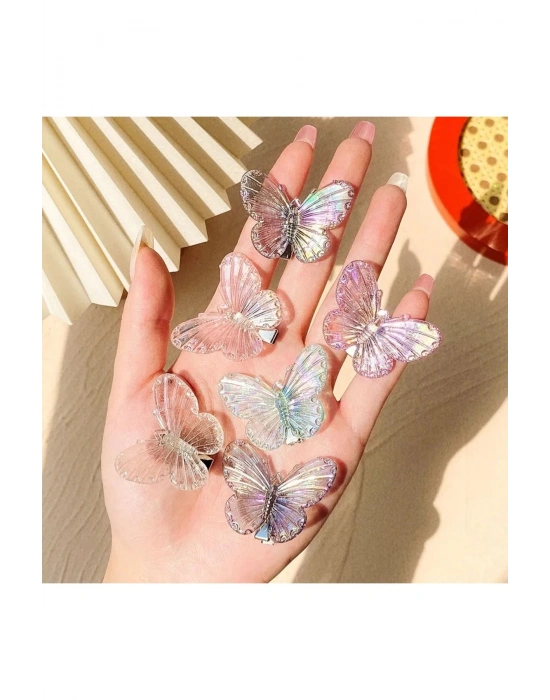 3 adet parlak kelebek pens toka