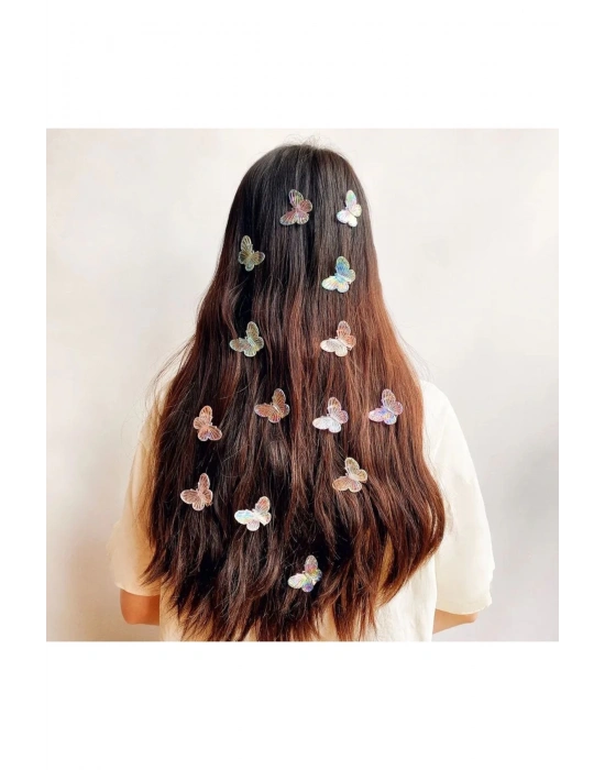 3 adet parlak kelebek pens toka