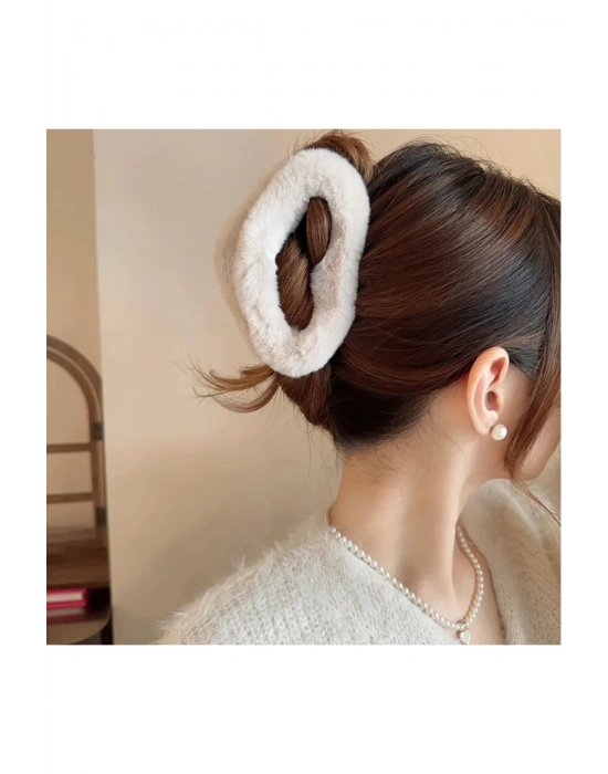 Vintage Maxi Boy Büyük Peluş Mandal Toka