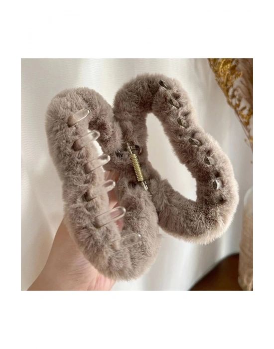 Vintage Maxi Boy Büyük Peluş Mandal Toka