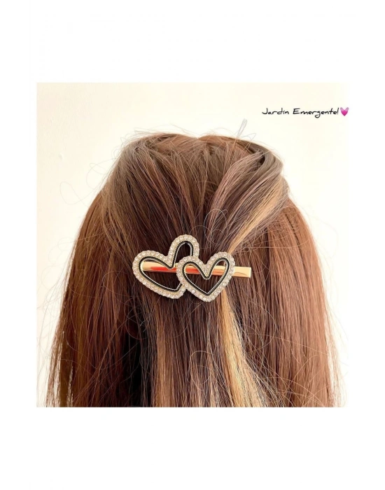 Vintage Kalp Figürlü Yan Toka