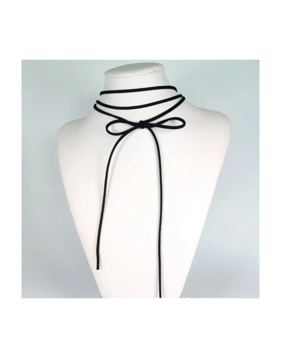 Vintage Siyah Süet Choker Kolye