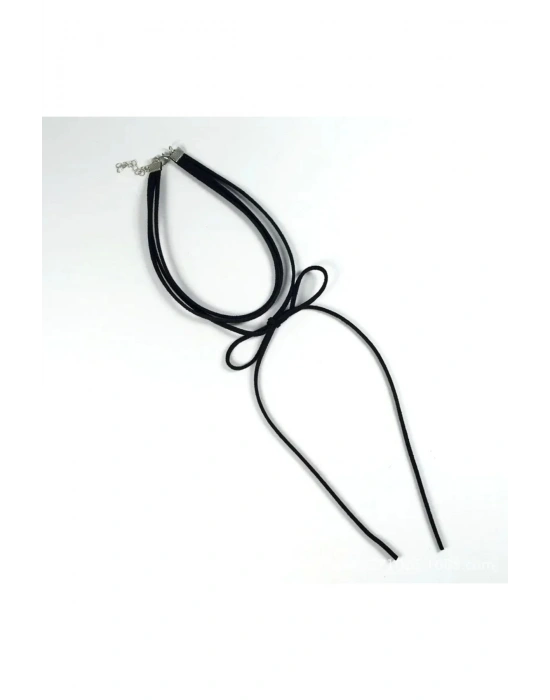 Vintage Siyah Süet Choker Kolye