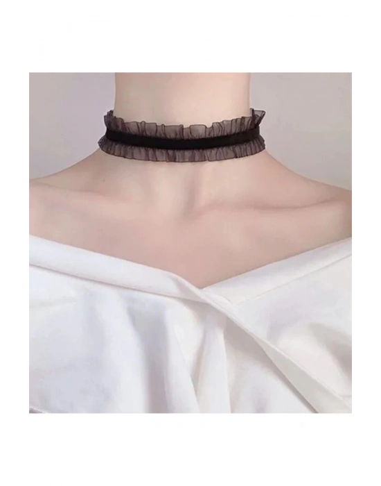 Vintage Fırfırlı Choker Kolye