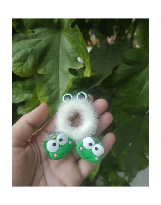 Lily Kurbağa Lastik Toka ve Klips Toka