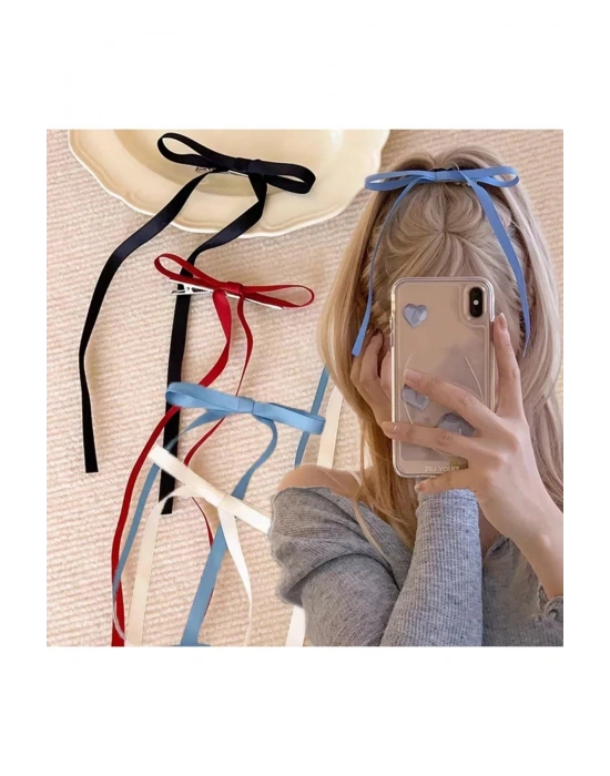 Vintage 4 Farklı Renkte Kurdele Pens Toka