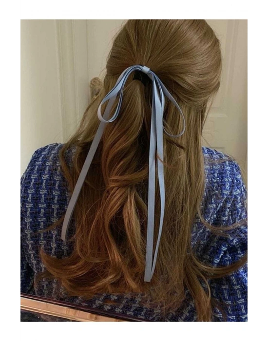 Vintage Mavi Renk Kurdele Toka