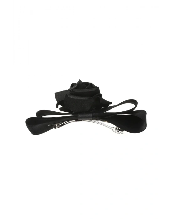 Vintage Saten Güllü Otomatik Klipsli Toka