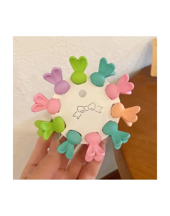 5 Adet Mat Karışık Renk Tavşan Mandal Toka