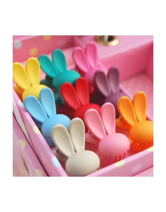 5 Adet Mat Karışık Renk Tavşan Mandal Toka