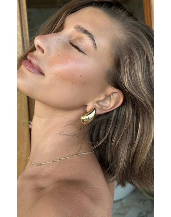 Kadın Bottega Gözyaşı Damlası Mode Gold Küpe