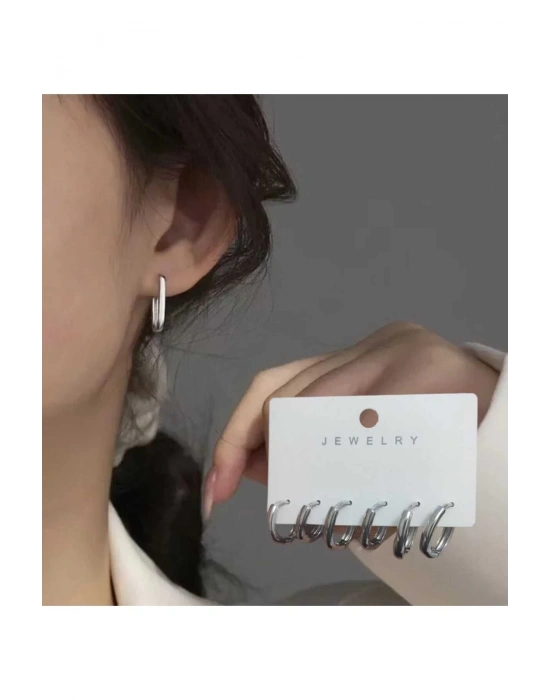 Kadın 3 Çift Halka Model Küpe