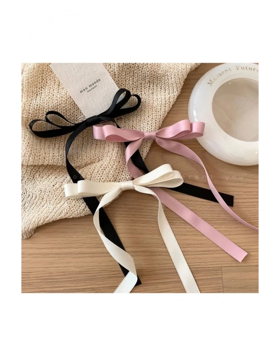 Vintage Üçlü Fiyonk Saten Pens Toks