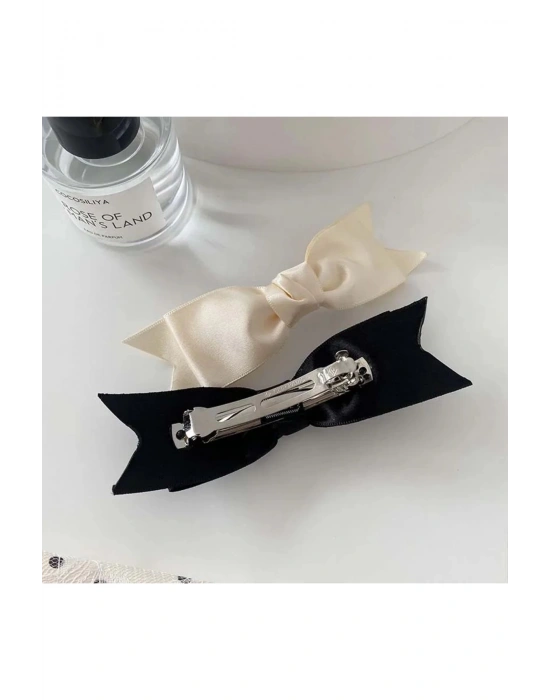 Vintage Otomatik Klipsli Saten Fiyonk Toka