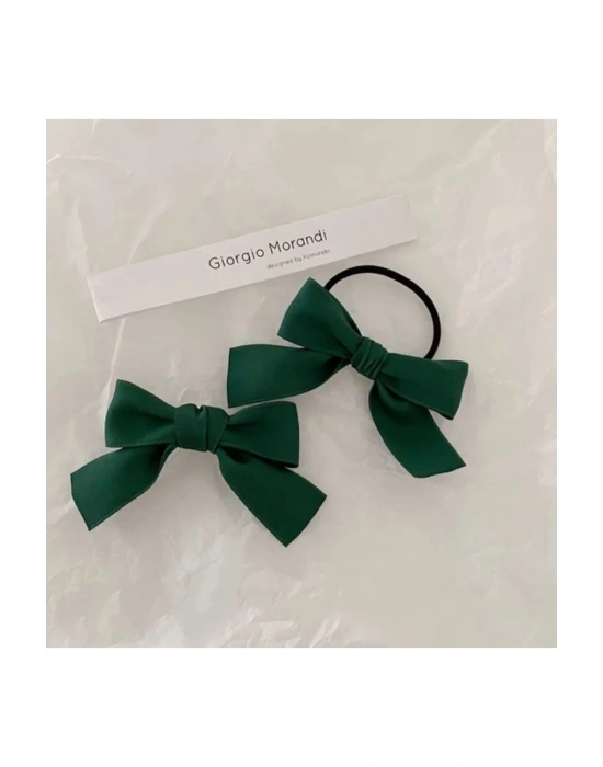 Lily Kız Çocuk İkili Saten Bağlama Tokası Lastik Toka