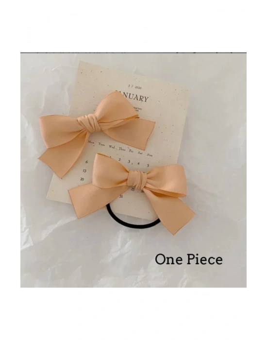 Lily Kız Çocuk İkili Saten Bağlama Tokası Lastik Toka