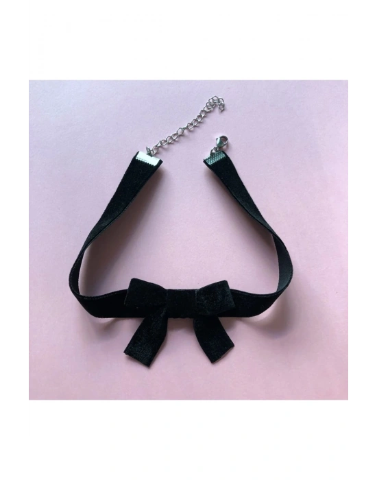 Vintage Fiyonklu Kadife Choker